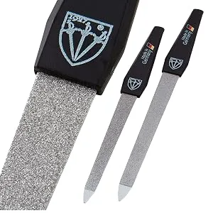 3 Swords Germany   manicure pedicure set kit - leather BLACK - GENUINE LEATHER - feilen