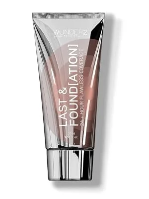 Wunder2 last foundation Makeup 24+ Hour Liquid Full Coverage Waterproof with Hyaluronic Acid  Caramel Color - foundation, foundation full coverage, foundation make up, liquid foundation, vegan makeup
