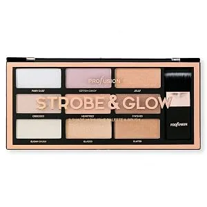 Profusion Cosmetics Professional Artistry Pro Strobe and Glow Highlight Palette Face Cheek Diamond Shimmer Glitter Highlighter Makeup Palette Powder iluminadores - product information 2