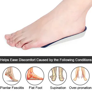 SQHT 3/4 Orthotics Shoe Insoles - Arch Support Insert Correct Over-Pronation  Fallen Arches  Flat Feet Metatarsal Support (L - W11-12.5 | M9.5-11) - 3/4 Orthotics Shoe Insoles