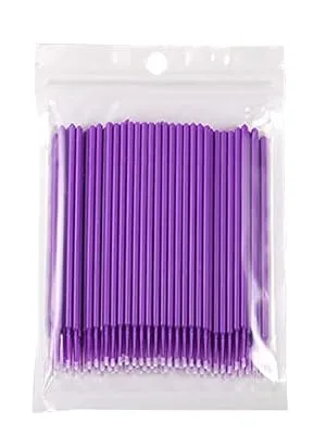 700PCS Disposable Micro Applicators Brush for Eyelash and Make up Brushes and Personal Care Microswabs Purple (Head Diameter: 2.0mm) - Bendable Mini Brush Size