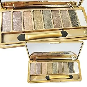 Sparkle Eyeshadow Palette&9 Colors Shimmer Makeup Palette & Makeup Cosmetic Brush Set &Gold Glitter Highly Shining Pigmented Diamond Eyeshadow 6 (1pc) - Bright Shining Colorful Makeup Eye Shadow