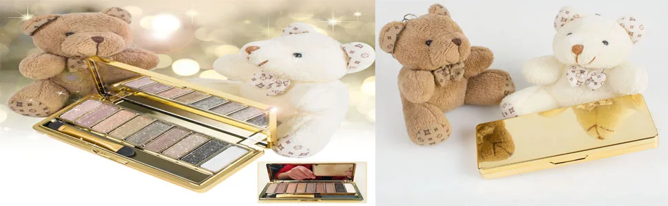 Sparkle Eyeshadow Palette&9 Colors Shimmer Makeup Palette & Makeup Cosmetic Brush Set &Gold Glitter Highly Shining Pigmented Diamond Eyeshadow 6 (1pc) - EYESHADOW