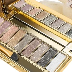 Sparkle Eyeshadow Palette&9 Colors Shimmer Makeup Palette & Makeup Cosmetic Brush Set &Gold Glitter Highly Shining Pigmented Diamond Eyeshadow 6 (1pc) - Flash Glitter Make Up Set