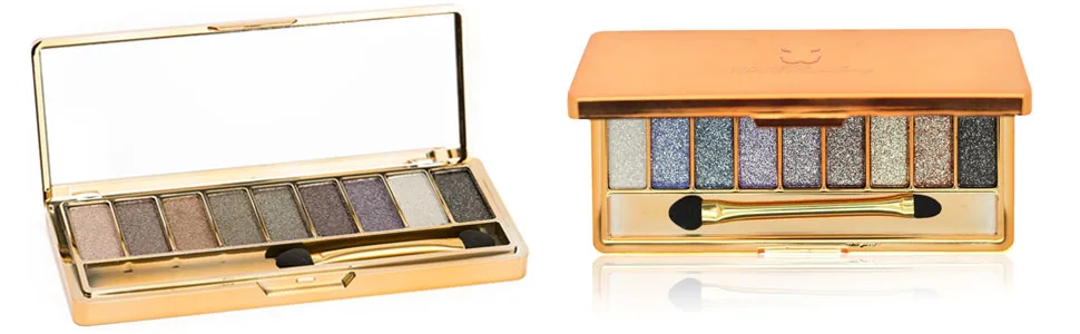 Sparkle Eyeshadow Palette&9 Colors Shimmer Makeup Palette & Makeup Cosmetic Brush Set &Gold Glitter Highly Shining Pigmented Diamond Eyeshadow 6 (1pc) - HJRT