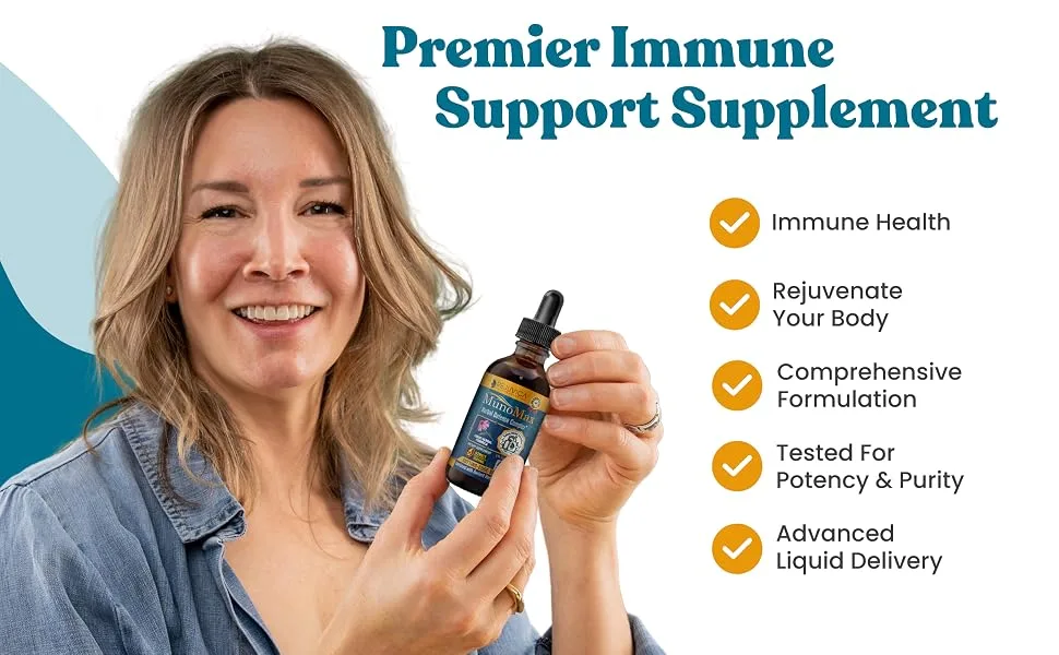 MunoMax - Advanced Immune Support Supplement - Liquid Delivery for Better Absorption - Echinacea  Astragalus  Reishi  Goldenseal  Elderberry & More! 1 - MunoMax immune health support echinacea liquid extract advanced 2 ounce elderberry