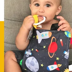 Baby Sensory Crinkle & Teething Square Lovey Toy with Closed Ribbon Tags for Increased Stimulation: 8X8 (Airplanes) - Teether Toy Crinkle Tag Square Learning Lovey Taggy Baby Paper