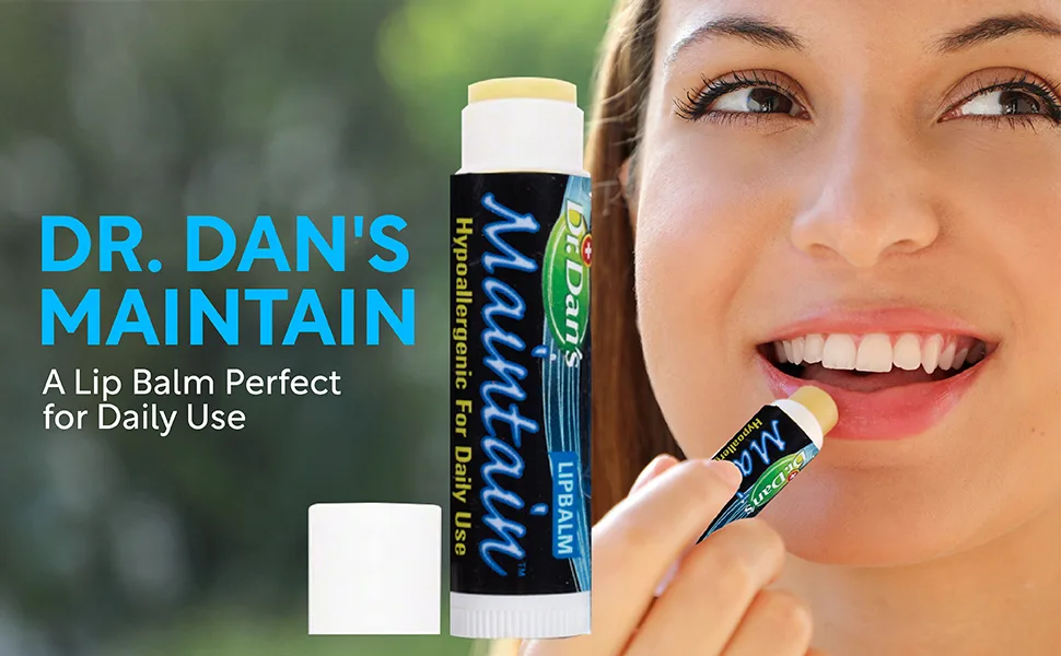 Dr. Dan's Maintain Lip Balm - Mild Ingredients  Protect Lips from Dry Weather  Vitamin E Stick of Moisturizing Lip Balm Helps Soft Lips Keep Their Smoothness - formula split moisturizer hydrocortisone therapy cracked steroid night topical lips