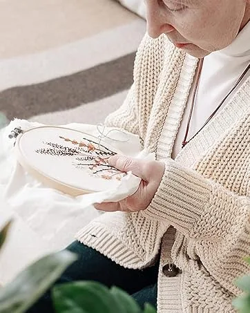 Caydo 12 Pieces 6 Inch Embroidery Hoops Set Bulk Bamboo Circle Cross Stitch Hoop Round Ring - Embroidery Hoops