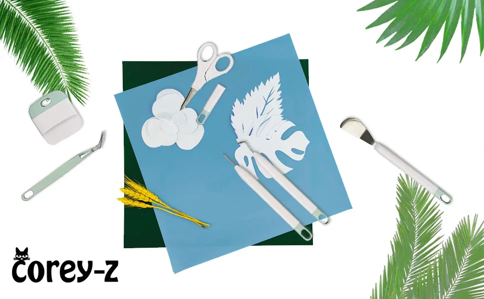 Craft Vinyl Weeding Tools Set Precision Craft Vinyl Tools Kit 6pcs Weeding Kits for Cricut/Silhouette/Siser/Oracal 631 651 751 Vinyl 0Mint Green - product information 1