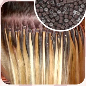 Vlasy 500Pcs 4mm Silicone Lined Micro Ring Beads for Hair Extensions 5Colors Apply (Black) Micro 4mm 500Pcs Black - how to apply