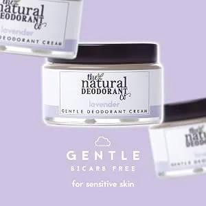 The Natural Deodorant Co  Gentle Deodorant Cream Lavender 55g  Aluminium Free  Plastic Free  Sensitive Skin - Gentle Deodorant Cream