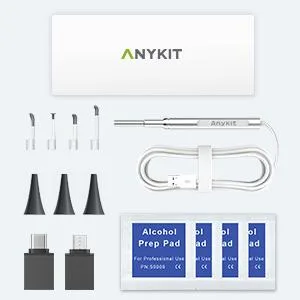 Anykit USB Otoscope for PC & Android Device(NOT for iPhone/iPad)  Ultra Clear View Ear Camera with Ear Wax Removal Tool  Waterproof Ear Scope Endoscope with LED Lights  Ear Cleaning Spoons - AKNTE430 Package