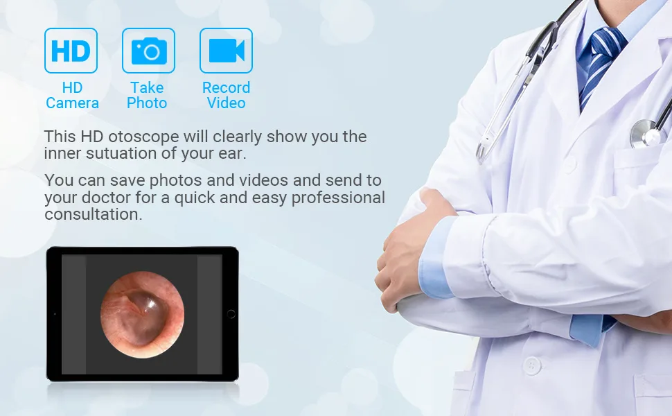 Anykit USB Otoscope for PC & Android Device(NOT for iPhone/iPad)  Ultra Clear View Ear Camera with Ear Wax Removal Tool  Waterproof Ear Scope Endoscope with LED Lights  Ear Cleaning Spoons - video otoscope