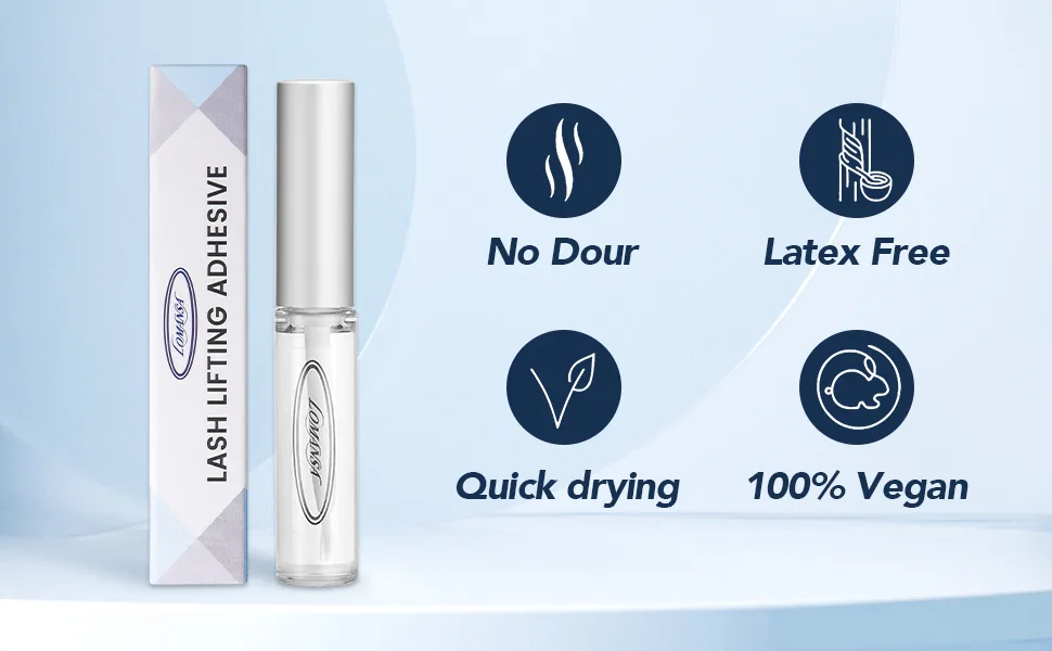 Lomansa Lash Lifting Adhesive 2pcs  5pcs (5ml 0.16 oz) Eyelash Perming Rod Fix Glue for Eyelas Curl (5 pcs) - BROW EYELASH