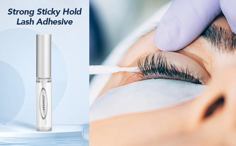 Lomansa Lash Lifting Adhesive 2pcs  5pcs (5ml 0.16 oz) Eyelash Perming Rod Fix Glue for Eyelas Curl (5 pcs) - EYELASH GLUE