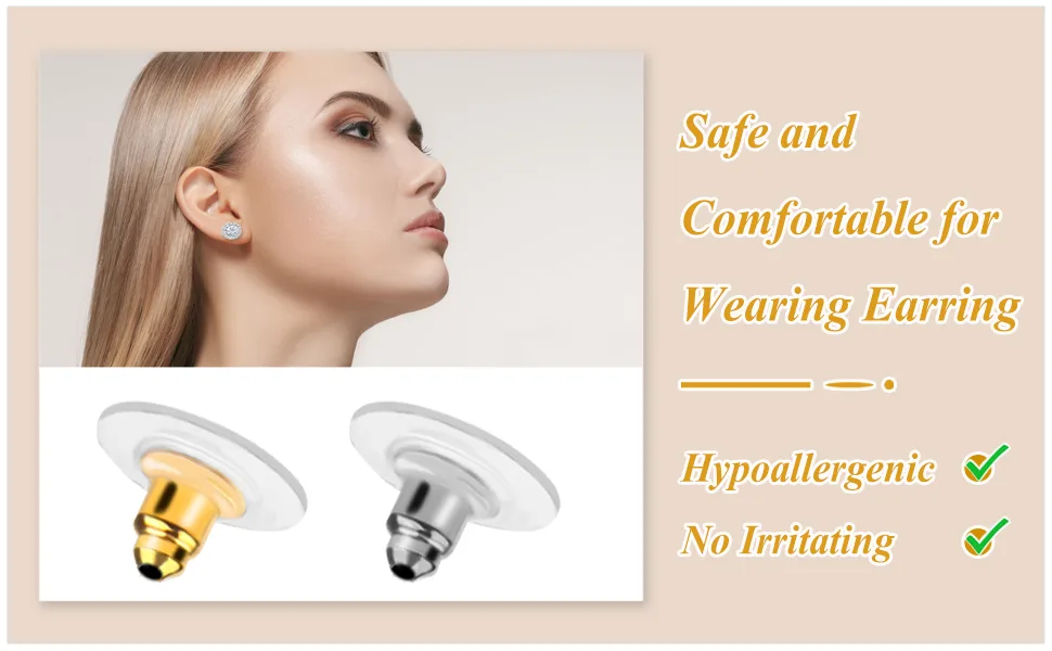 Earring Backs 10 Styles Earring Accessories Safety Bullet Earring Clutch Hypoallergenic 1040 Pieces (10 Styles) - comfortable earring backs for your fashion earring