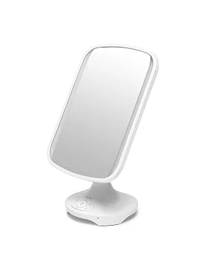 iHome 7 x 9 Reflect ll iCVBT3 Adjustable Vanity Mirror  Makeup Mirror with Bluetooth Audio  Hands-Free Speakerphone  LED Lighting  Siri & Google Support USB Charging  Flat Panel LED Lighting (White) - iHome