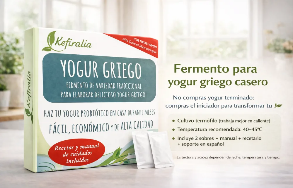Ferment pour yaourt grec (r utilisable l infini) + Instructions + Recettes + Assistance et conseils en fran ais KEFIRALIA - product information 1