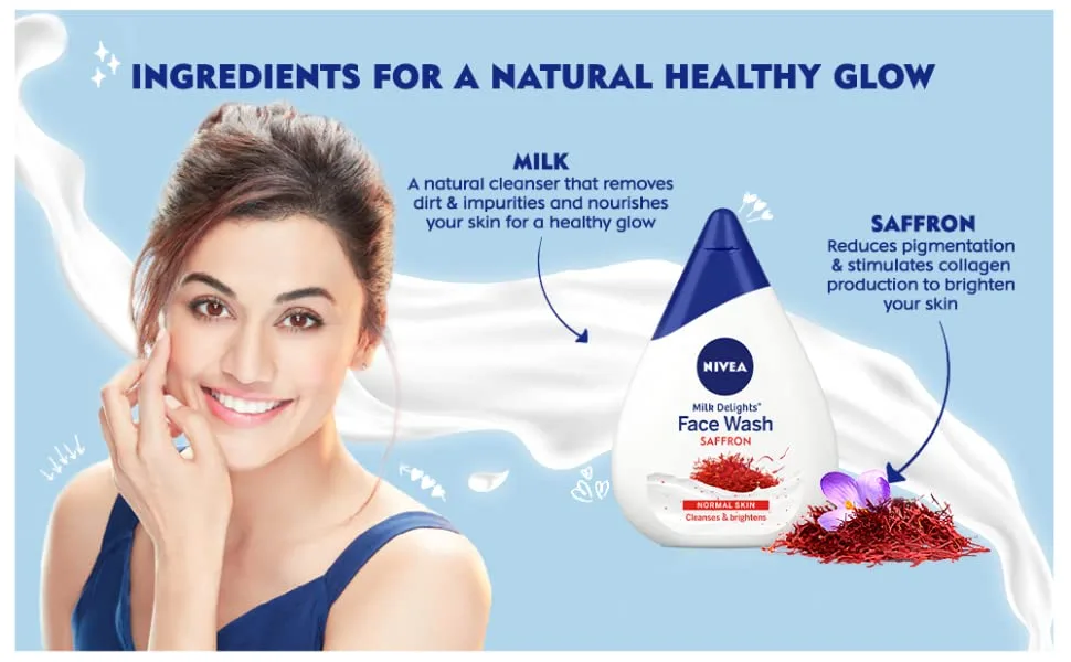 NIVEA Face Wash  Milk Delights Precious Saffron(Normal Skin)  100ml - product information 3