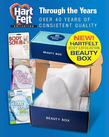 HartFelt Skin Care Bundle  Includes 2 Facial Scrub Sponges and 2 Body Scrub Sponges  4 Items - Packages offered for the past 40+ years, including new HartFelt Beauty Box