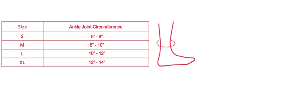 EverOne Ankle Brace Compression Support Sleeve For Injury Prevention  Healing and Recovery  Unisex  Medium (1 Pair) - size chart
