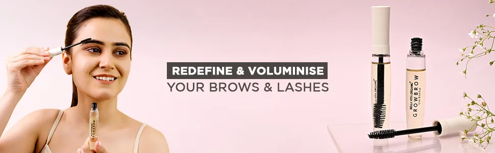 Bella Vita Organic GrowBrow - EyeLash  Lashes & Eyebrows Hair Growth & Volume Serum with Castor  Onion Oil & Vitamin E  12ml - Eye lashes growth