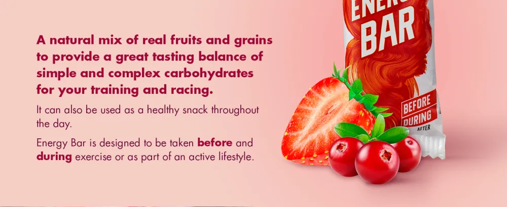 HIGH5 Energy Bars - High Carb Energy Bars Real Fruit Oat Bars - Healthy Snacks Snack Bars Multipack for Training & Racing - Raspberry & White Chocolate - pack of 12x55g - Energy Bar Info Desktop