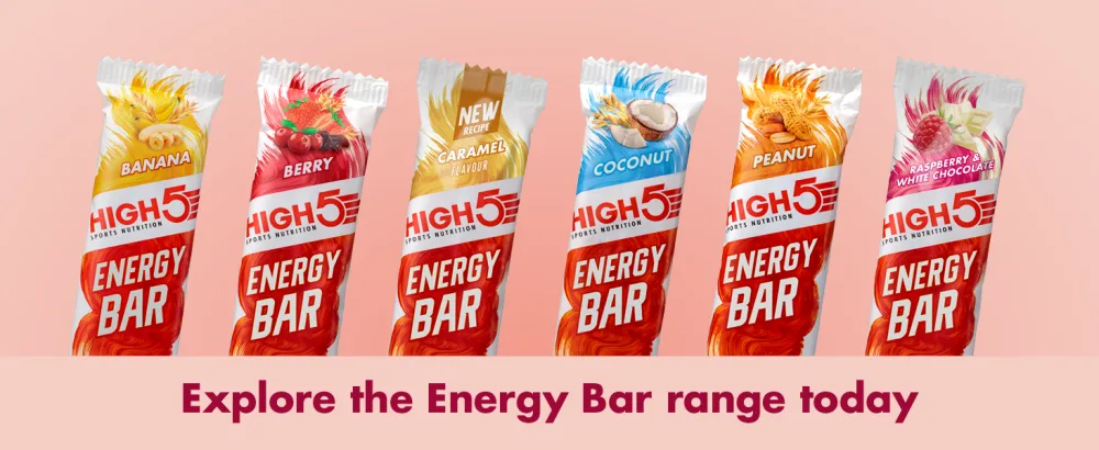 HIGH5 Energy Bars - High Carb Energy Bars Real Fruit Oat Bars - Healthy Snacks Snack Bars Multipack for Training & Racing - Raspberry & White Chocolate - pack of 12x55g - Energy Bar Range Desktop