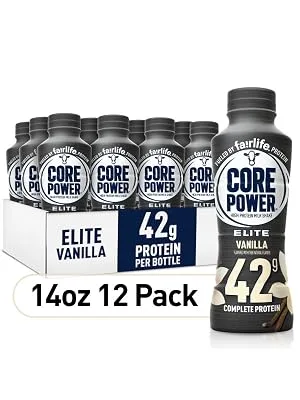 Core Power Elite High Protein Shake 42g High Protein Milk Shake Ready To Drink for Workout Recovery - Vanilla - 14oz - Pack of 12 - image