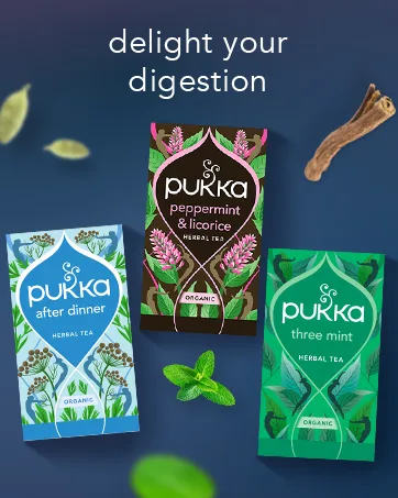 Pukka Herbs Organic Herbal Tea Box Caffeine Free - Licorice and Cinnamon - 4 Packs x 20 tea bags - 80 tea bags - aplus content image