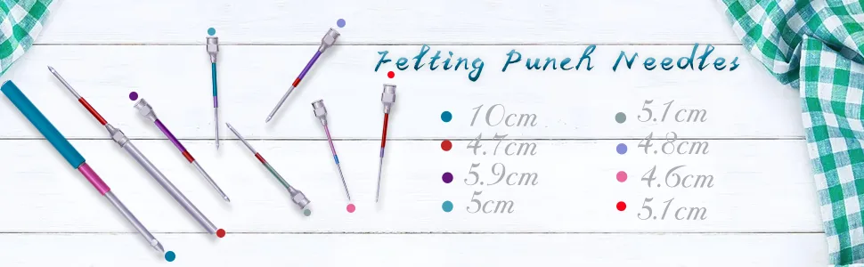 8 Pcs Punch Needles Embroidery Stitching Punch Needle Embroidery Poking Cross Stitch Tools Knitting Needle Art Handmaking Sewing Needles with 4 Colors Thread - Punch Needle Embroidery Kit Embroidery Tools