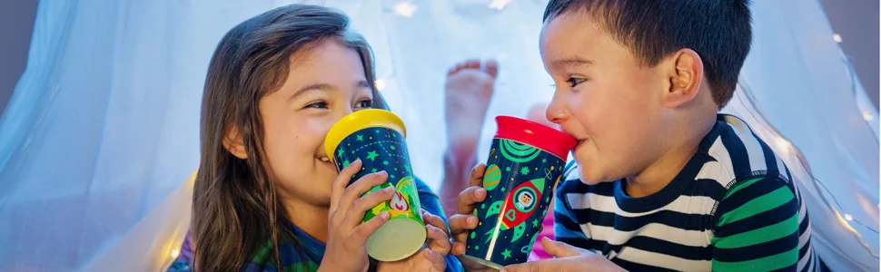 Munchkin  Miracle  360 Degree Glow in The Dark Sippy Cup - 9 Ounce - Camping Yellow - munchkin miracle cup glow in the dark sippy cup