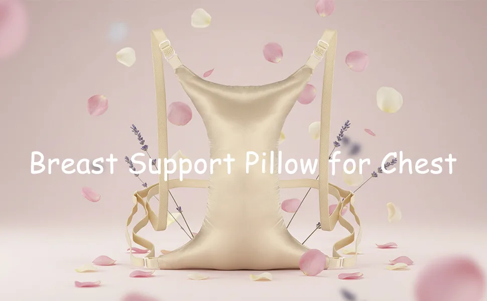 Memory Foam Breast Pillow for Chest Wrinkles Side Sleeper Anti-Wrinkle Support Bed Pillow with Adjustable Clasp Soft Beauty Pillow for Sleeping - Gold - breast pillow