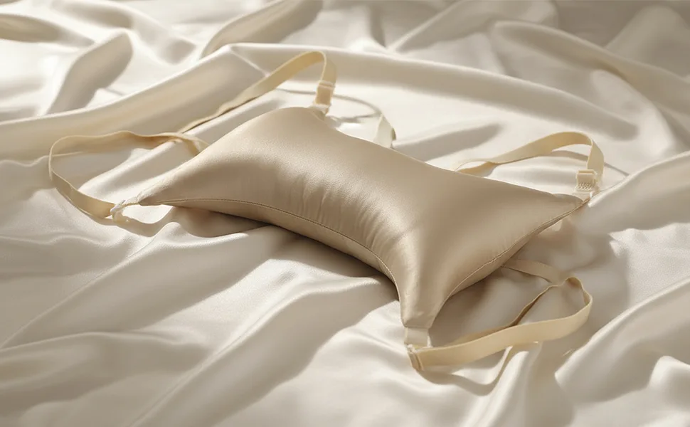 Memory Foam Breast Pillow for Chest Wrinkles Side Sleeper Anti-Wrinkle Support Bed Pillow with Adjustable Clasp Soft Beauty Pillow for Sleeping - Gold - breast pillow