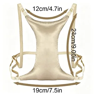 Memory Foam Breast Pillow for Chest Wrinkles Side Sleeper Anti-Wrinkle Support Bed Pillow with Adjustable Clasp Soft Beauty Pillow for Sleeping - Gold - compact size