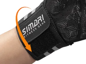 SIMARI Workout Gym Gloves Weight Lifting Gloves with Wrist Wrap Support SBR Pad Grip for Full Palm Protection - Fingerless - black - medium - workout gloves for men