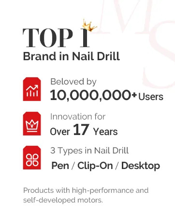 MelodySusie Portable Clip-On Rechargeable Nail Drill with Tilted Display Design SM320G 35000RPM High-Efficiency E-File - White - nail drill