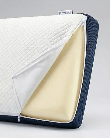 FirmNest Extra Firm Pillow for Sleeping Hard Memory Foam Neck Support Heavy Duty High Density Bed Contour Pillow Spinal Alignment & Cooling Comfort - product information 4