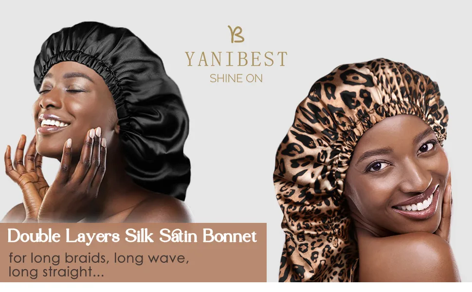 Long Bonnet Braid Bonnets for Sleeping Satin Bonnet Silk Bonnet Hair Braid Bonnet for Sleeping Bonnets for Black Women Large Aa-black - long satin bonnet