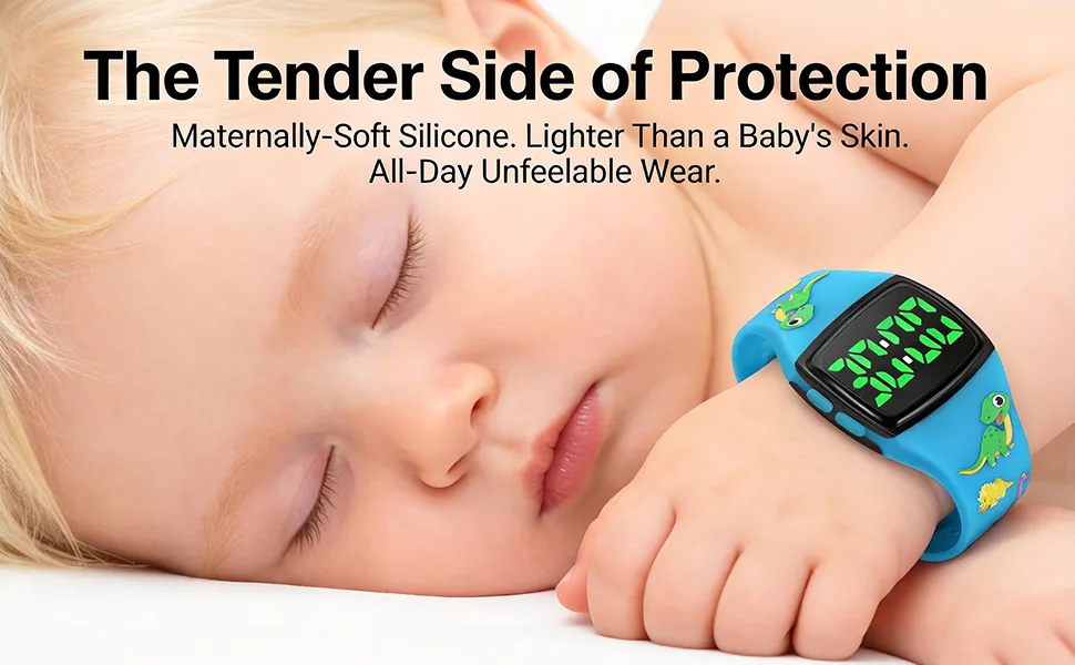 SKYROKU Potty Training Watch for Toddlers With Soft Silicone Strap Cute Apple-Shaped Design with 3 Timing Modes 30-90min  Music & Flash Reminders Splash-Proof - Blue - Press mode button to select 30/60/90/120/180 minutes