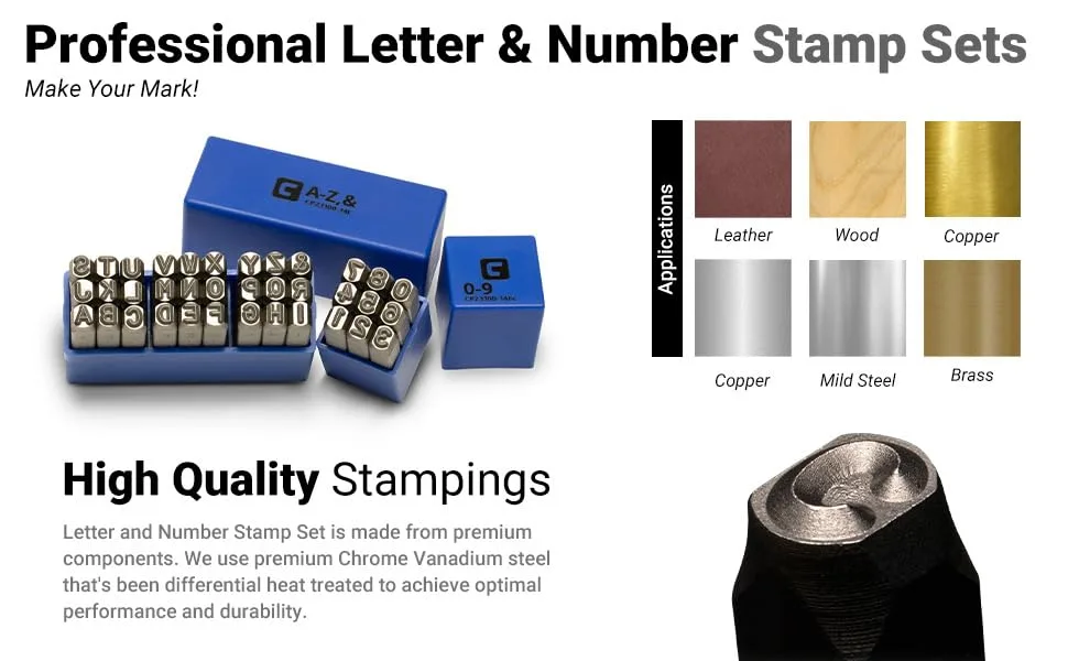 Capri Tools Professional 1/8 in. Letter and Number Stamp Set  36-Piece 1/8 / Letter & Number Set - Letter &amp;amp;amp;amp;amp;amp;amp; Number Stamp Set