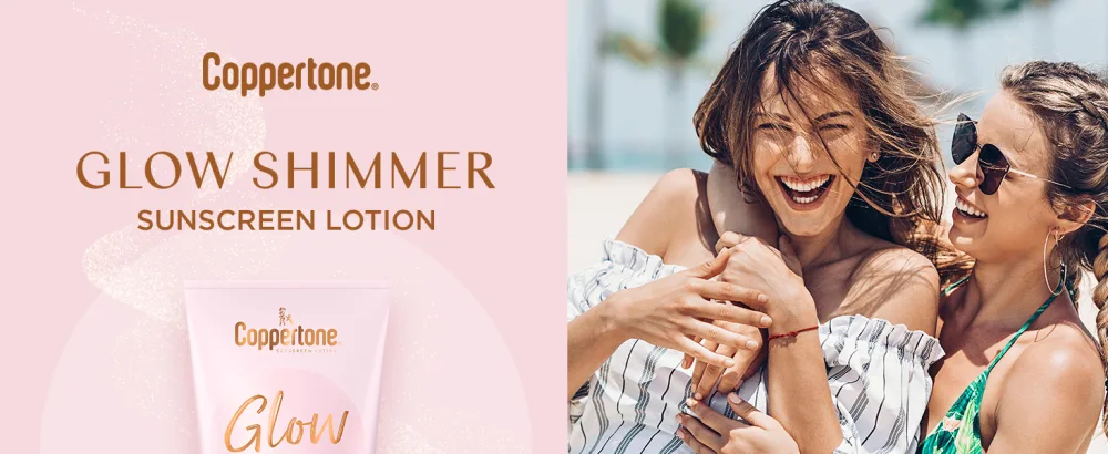Coppertone Glow Hydrating Sunscreen Lotion with Illuminating Shimmer Minerals and Broad Spectrum SPF 30 Sunscreen  Water-resistant  Fast-drying  5 oz - Coppertone Glow, SPF 30 ,sunscreen, sun block, beauty glow, shimmer, water resistant, lightweight