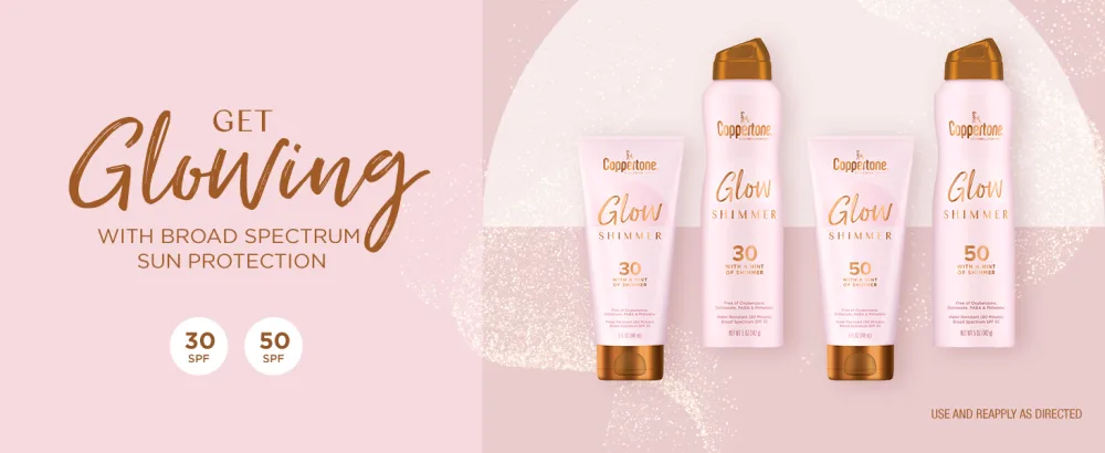 Coppertone Glow Hydrating Sunscreen Lotion with Illuminating Shimmer Minerals and Broad Spectrum SPF 30 Sunscreen  Water-resistant  Fast-drying  5 oz - sunscreen, hydrating, fast-drying, sunblock, shimmer, paraben free sunscreen, broad spectrum