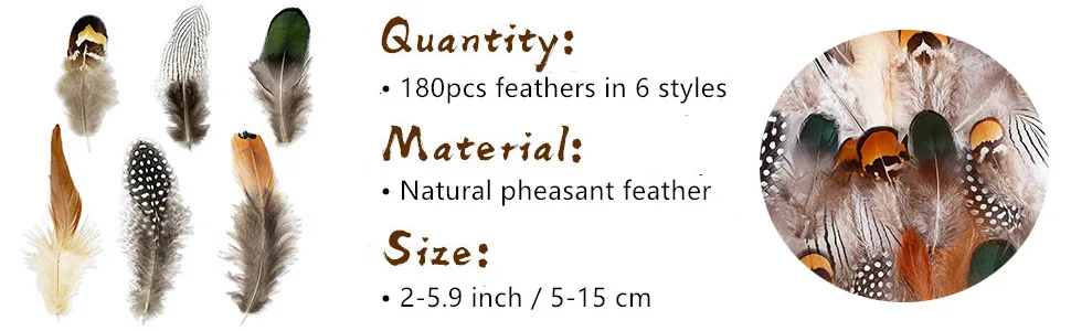 180pcs 6 Style Natural Feathers Assorted Mixed Feathers for Dream Catcher Crafts Decoration (6 Styles/180 Pcs) - product information 3