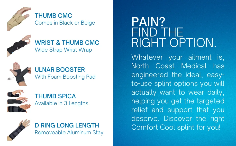 Comfort Cool Thumb CMC Restriction Splint  Right Small Plus 6-1/2 to 7-1/4 - Comfort Cool 5