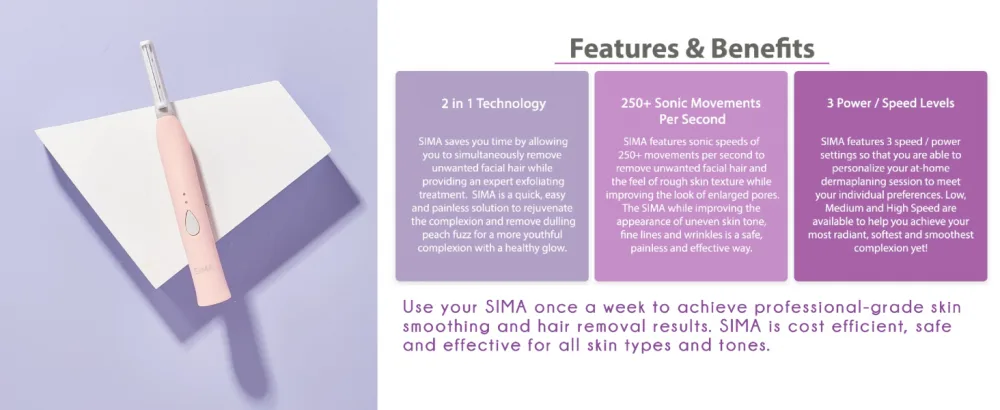 Spa Sciences SIMA Replacement Kit   For Ladies Sonic Dermaplaning Tool   Pro Dermaplane Machine Replacements for a Flawless Look   Dermatologist Recommended - sima