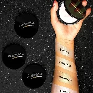 Aesthetica Starlite Highlighter - Metallic Shimmer Highlighting Makeup Powder - Phoenix (Warm Copper) - highlighter, highlighter makeup, highlighter palette, highlight, shimmer powder, bronzer