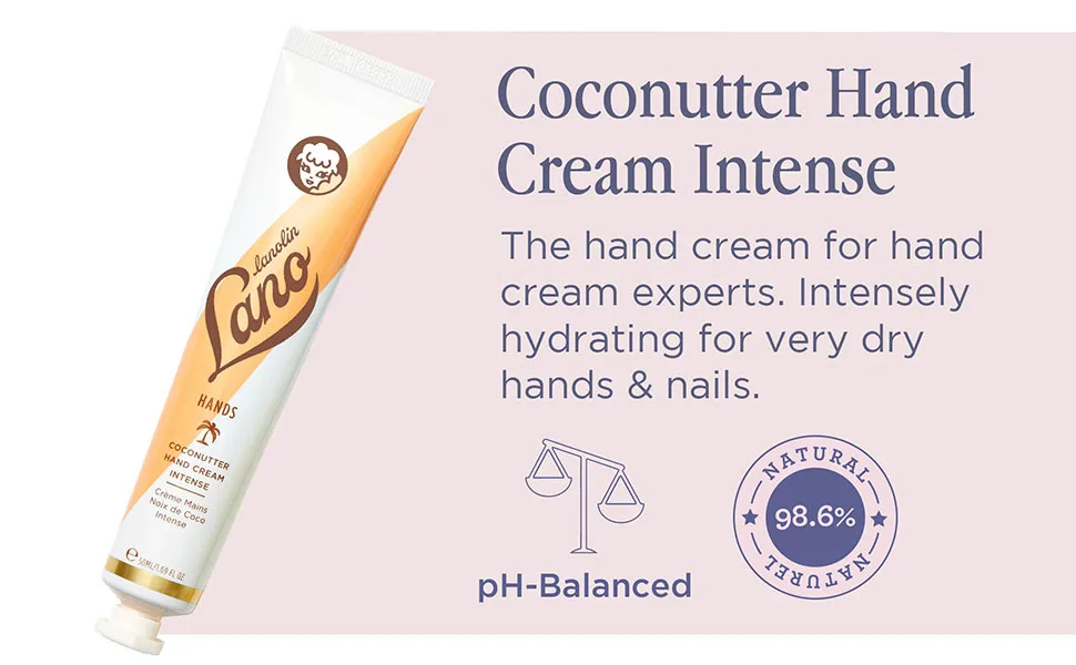 Lanolips Hand Cream Intense Coconutter - Moisturizing Hand Lotion for Dry  Cracked Hands + Cuticles - Made with Lanolin  Coconut  Vitamin E + Shea butter (50ml) - large image