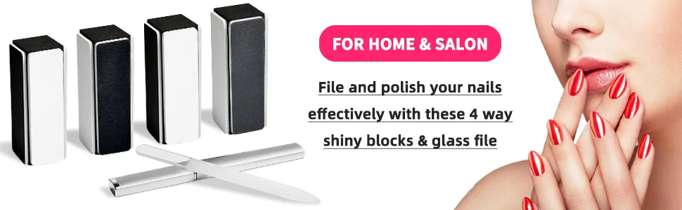 Nail Buffers Blocks TsMADDTs Shine Nail Buffers Blocks 4-Way Nail Buffer Blocks Glass Nail File Shiny Buffer Block for Natural Nail 5pcs Manicure Nail Care Tools - product information 12